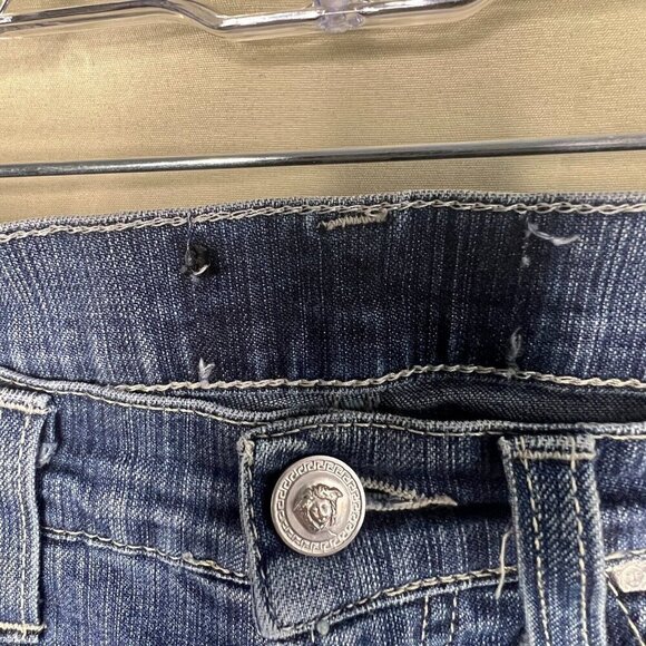 Vintage Versace Signature Jeans Straight Leg Low Rise Medusa Head Logo Womens 26 - Picture 10 of 15
